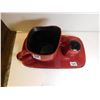Image 2 : 409.  CORELLE HEARTHSTONE STONEWARE UNDERPLATE CREAMER AND SHAKER, RED