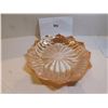 Image 1 : 410.  PEACH LUSTRE FIRE KING LOTUS LEAF DISH