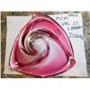 Image 2 : 414.  VINTAGE VAL ST LAMBERT CRANBERRY SWIRL, SIGNED ON BASE, SCARCE