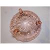 Image 2 : 415.  ROUND, FOOTED, PINK, DEPRESSION GLASS CANDY BOWL, STAR DESIGN