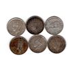 Image 2 : 484.  6 NEWFOUNDLAND 1940-1945 TEN CENT PIECES