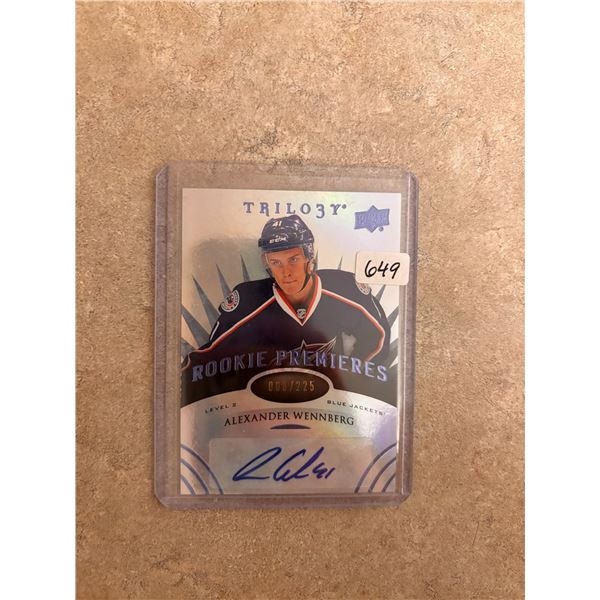 Alexander Wennberg - Autographed Rookie Card