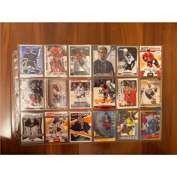 Assorted Rookie Cards - 2 Sheets (18 Hockey Cards)