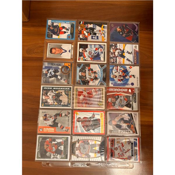 Assorted Rookie Cards - 2 Sheets (18 Hockey Cards)
