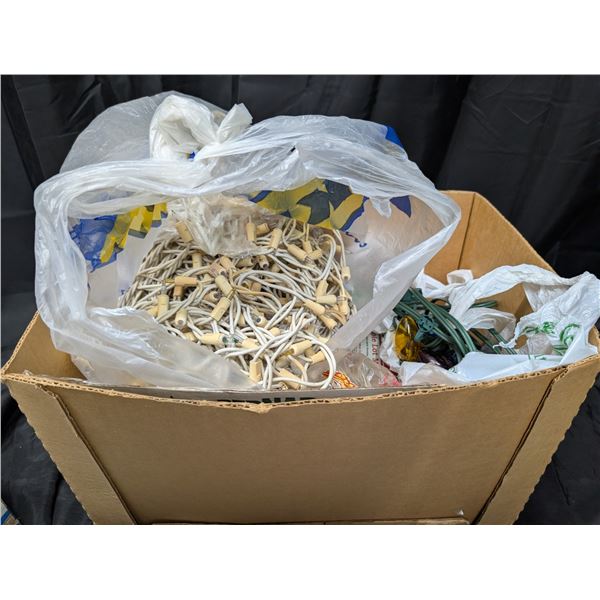 Box full of Various Christmas Lights Decors (Vintage and Some Newer, None Tested)