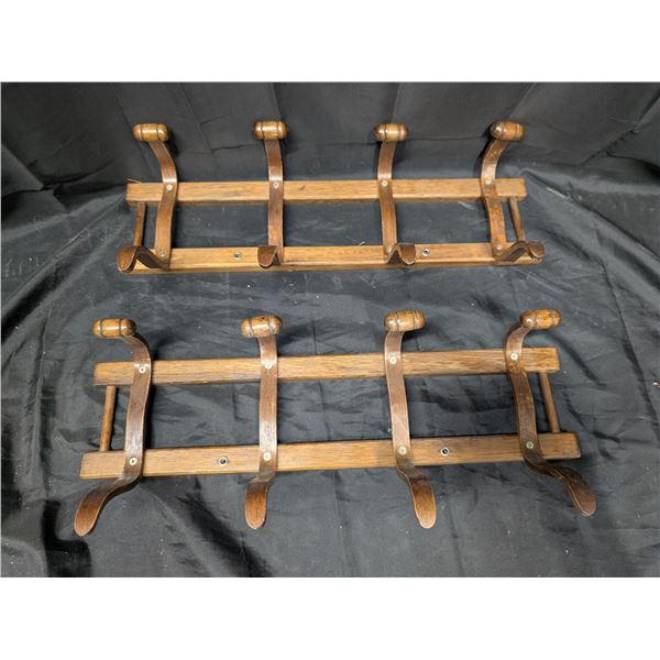 (2) Wood Coat Wall Racks (19"x4.5")