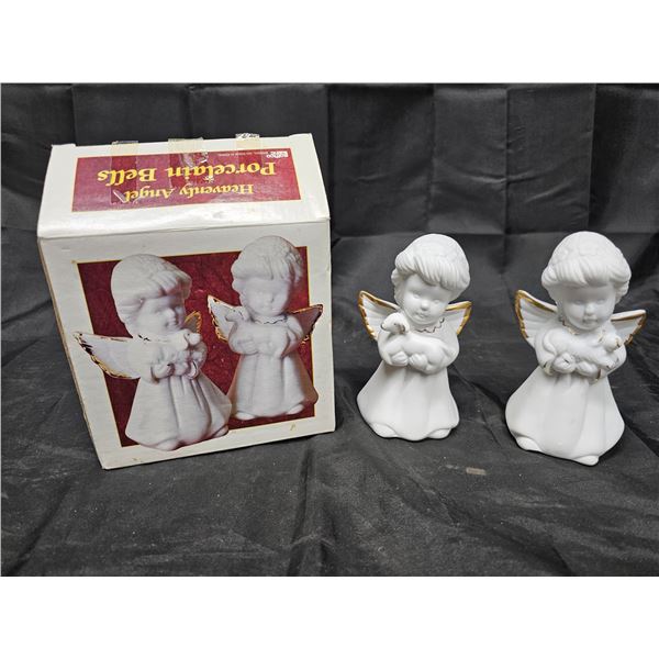 Porcelain Bell Angels 2pk with Original Box