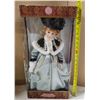 Image 2 : 18" Porcelain Doll in Box with Stand