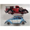 Image 1 : Vintage Style Metal Pick-up Truck and Volkswagen Convertible Décor