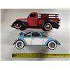 Image 2 : Vintage Style Metal Pick-up Truck and Volkswagen Convertible Décor