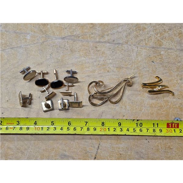 Brooches and earrings