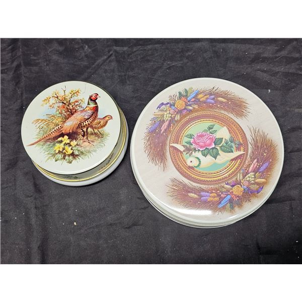 Decorative Tins (2). Rileys Toffee (Pheasant) and Valley Brook Farms (Dove)