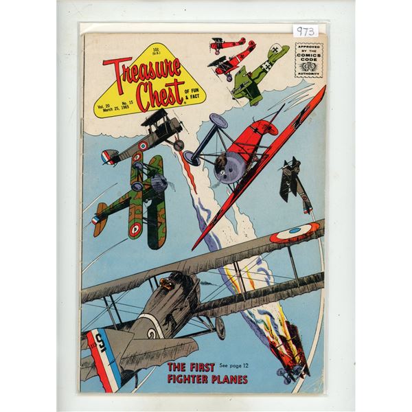 Treasure Chest Comic The First Fighter Planes 1965 YR, 10 Cent.