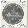 Image 1 : Canada 1955 Dollar .800 Silver AU-50.