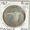Image 1 : Canada 1967 Goose Dollar .800 Silver MS-64.