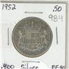 Image 1 : Canada 1952 Half Dollar .800 Silver EF-40.