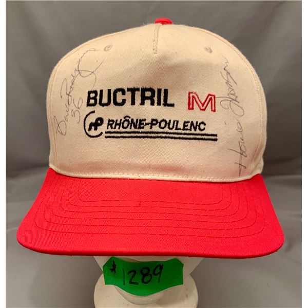 Buctril M cap - autographed by Dave Ridgeway & Howie Thompson SK Roughriders vintage cap