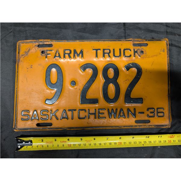 1936 Sask. Plate 9.282 Farm Truck