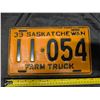 Image 1 : 1939 Sask. Plate 11.054 Farm Truck.