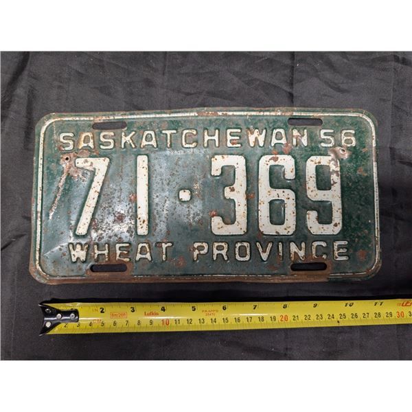 1956 Sask. Plate 71-369 Wheat Province.