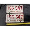 Image 1 : 1975 Sask. Plate 155-547 (Pair).