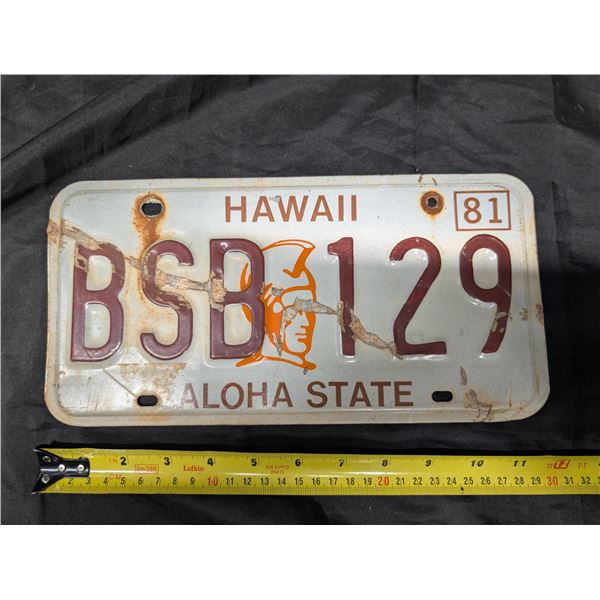 1981 Hawaii Plate B5B-129.
