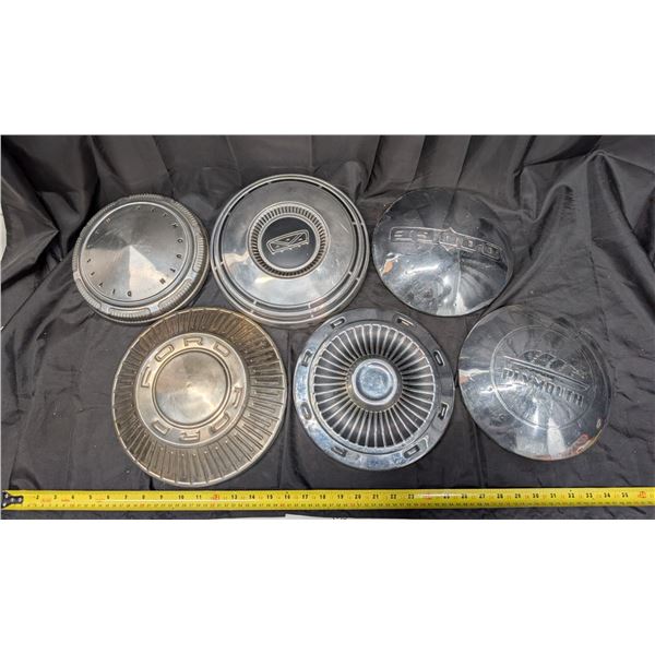 6 Hub Cabs - (3 Fords, 2 Plymouth, 1 Dodge)