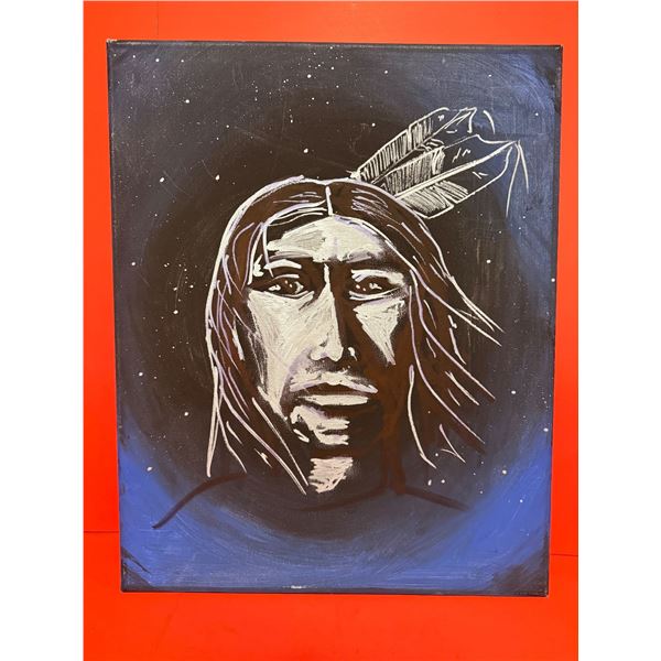 Artwork of indigenous man by  Edgar Alan Rossetti