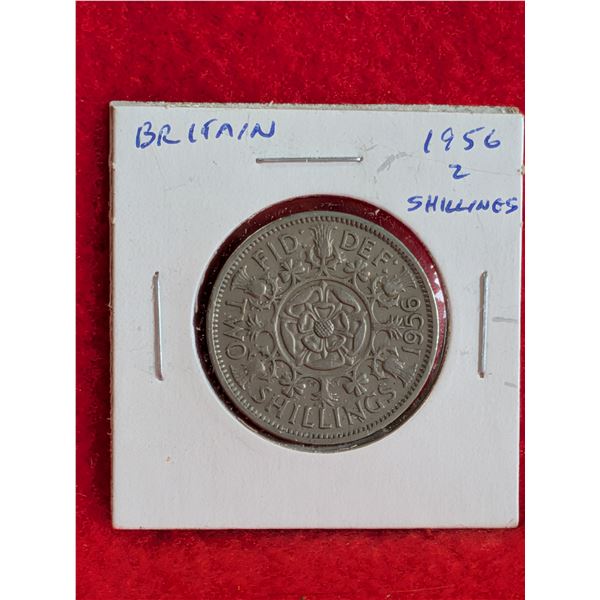 1956 GREAT BRITAIN 2 SHILLING COIN