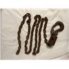 Image 1 : vintage forged steel chain with a hook