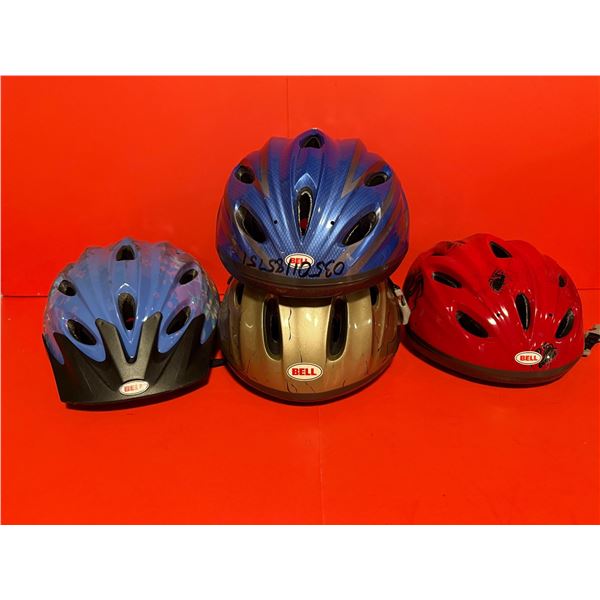 Bell bicycle helmets.