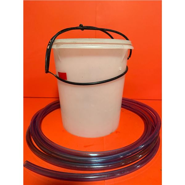 plastic bucket and tubing