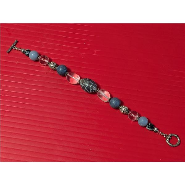 Vintage Pewter Stone & Glass bracket