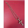Image 1 : Gold plated cross and gold chain