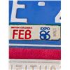 Image 2 : EXPO 1986 BC LICENSE PLATES