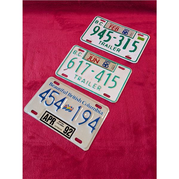 EXPO 1986 BC TRAILER LICENSE PLATES