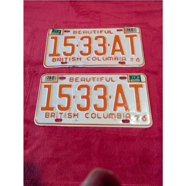 1976 BC  LICENSE PLATES