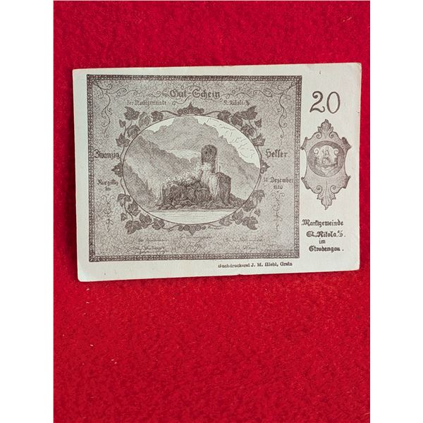 ANTIQUE 1920'S AUSTRIAN CURRENCY