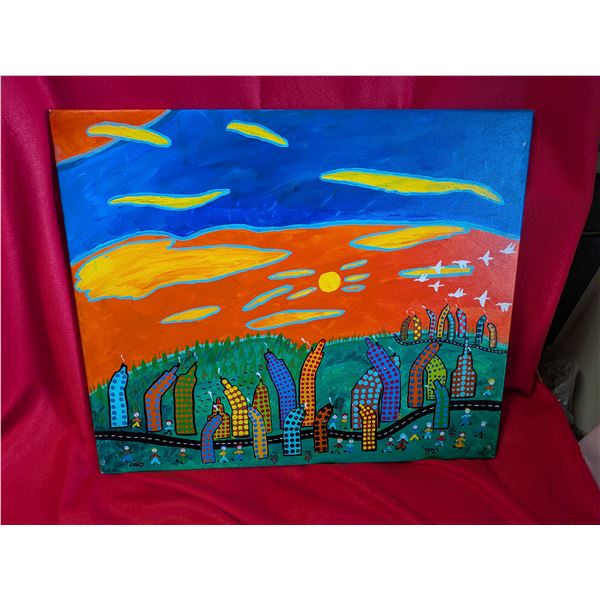 FOLK ART by Ron Smallwood titled OUT & ABOUT 2015