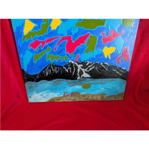 FOLK ART by Ron Smallwood titled MOUNTAINS EDGE