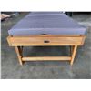 Image 2 : BRAND NEW PATIO FLARE ACACIA WOOD FOLDING PATIO SUN LOUNGER WITH GREY CUSHION, RETAIL $399, NEW IN B