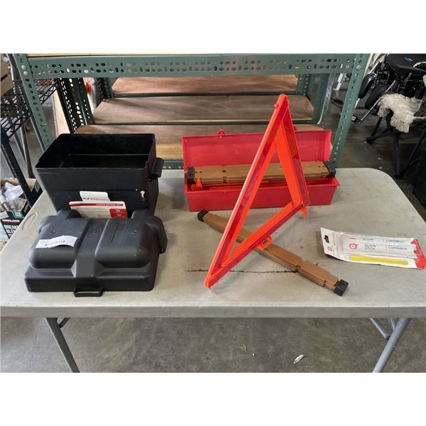 FLARE KIT AND BOAT BATTERY BOX