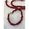 Image 2 : VINTAGE DARK RED NATURAL CORAL NECKLACE