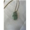 Image 2 : VINTAGE GENUINE HAND CARVED CHINESE JADE PENDANT WITH CHAIN NECKLACE