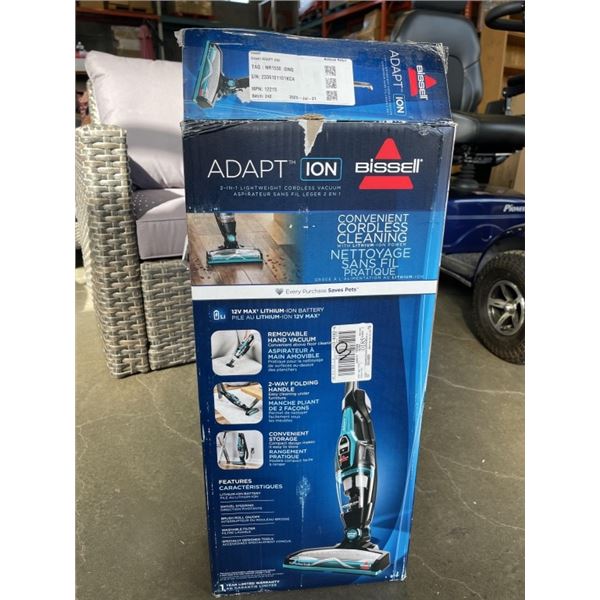 BISSELL ADAPT LI-ION MAX 2 IN 1 LIGHTWEIGHT CORDLESS STICK VACUUM - TESTED WORKING, RETAIL $189