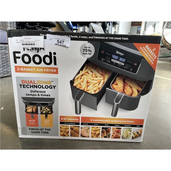 NINJA FOODI 8QT DUAL ZONE AIR FRYER - TESTED WORKING, RETAIL $187