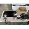 Image 1 : PLAYSTATION DISPLAY SCREEN, AND ASSORTED PLAYSTATION CONTROLLERS AND PS1, ETC