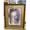 Image 2 : MAP OF THE WORLD FRAMED PRINT AND OIL ON CANVAS FISHING BOATS