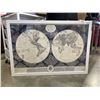 Image 3 : MAP OF THE WORLD FRAMED PRINT AND OIL ON CANVAS FISHING BOATS