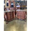 Image 2 : PAIR OF ASHLEY FURNITURE CARVED NIGHT STANDS WITH STONE TOPS